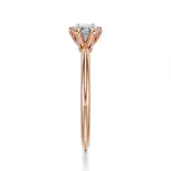 Pierścionek z dużym diamentem różowe złoto